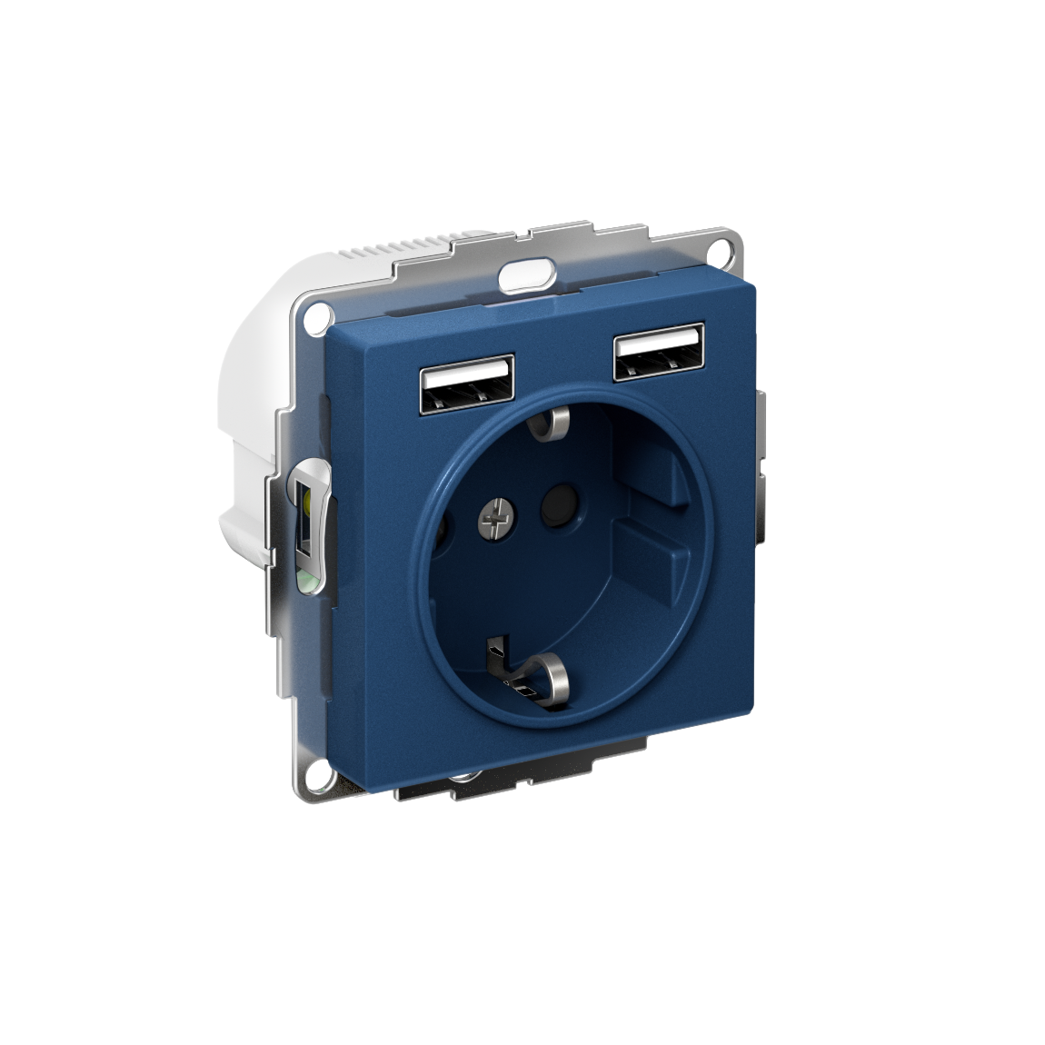 Systeme Electric AtlasDesign Аквамарин Розетка 16А c 2 USB A+A, 5В/2,4А, 2х5В/1,2А, механизм фото
