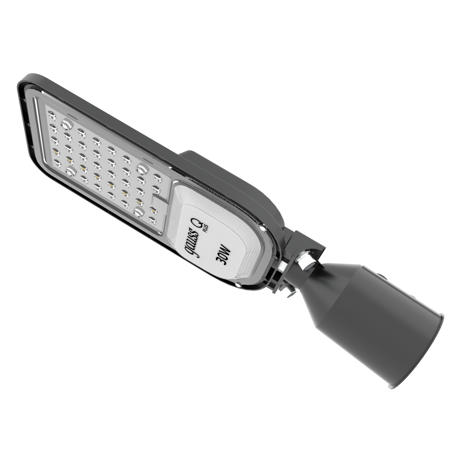 Gauss Светильник уличный Qplus 30W 3600lm 5000K 120-260V IP65 370*145*45мм черный КСС 
