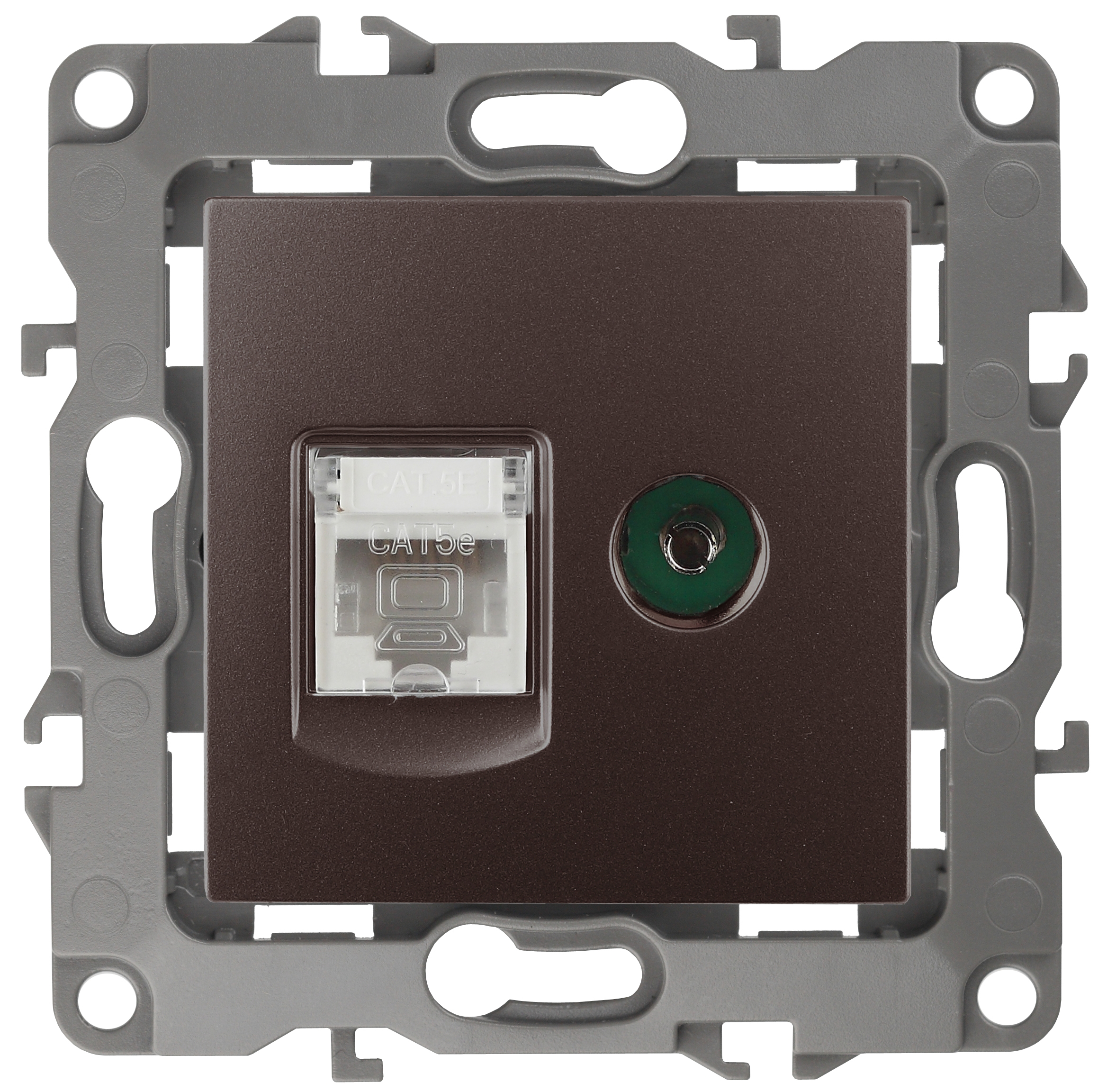 ЭРА Розетка Серия 12 12-3110-13 комбинированная RJ45+TV IP20 бронза фото