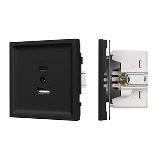 Arlight Механизм USB розетки SCT-TENDO-MUAC-SFPL-BK (5V, 3A, QC3) (-) фото