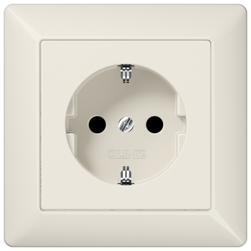 JUNG Штепсельная розетка SCHUKO 16A 250V~ с защитой от детей слоновая кость фото