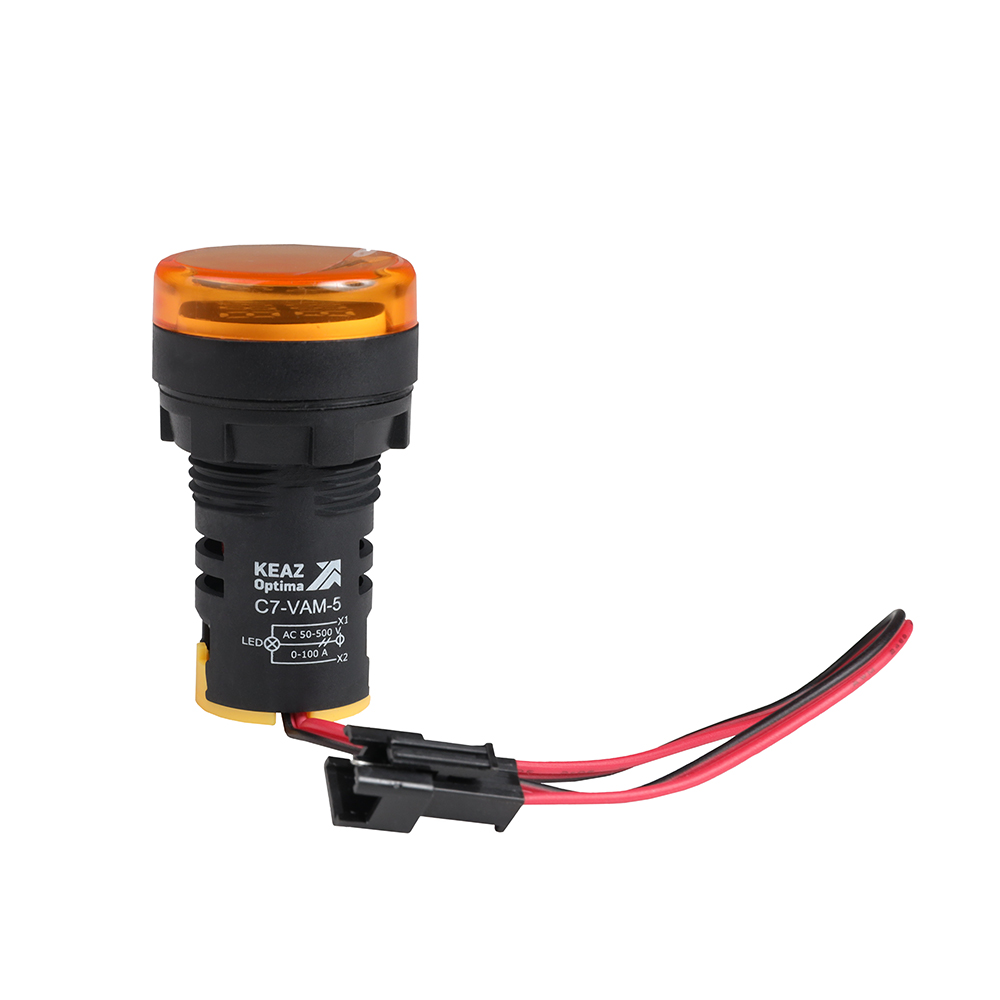 КЭАЗ Индикатор тока и напряжения OptiSignal Compact D22 C7-VAM-5 желтый 50-500 В AC/0-100 A AD22VAM. фото
