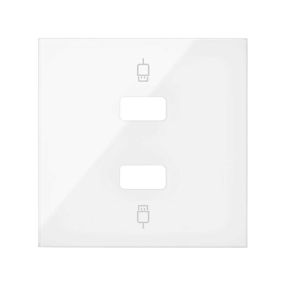 Simon 100 Белый глянец Накладка розетки 2xUSB фото