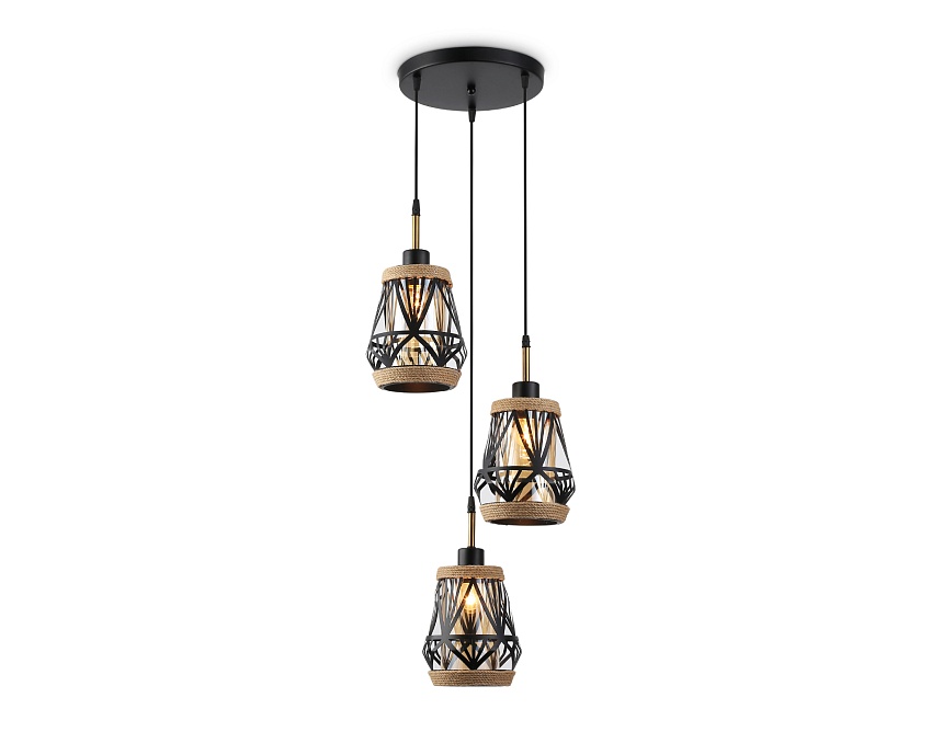 Ambrella Светильник подвесной TR8522/3 BK/SB черный/бронза E27/3 max 60W D380*1000 фото