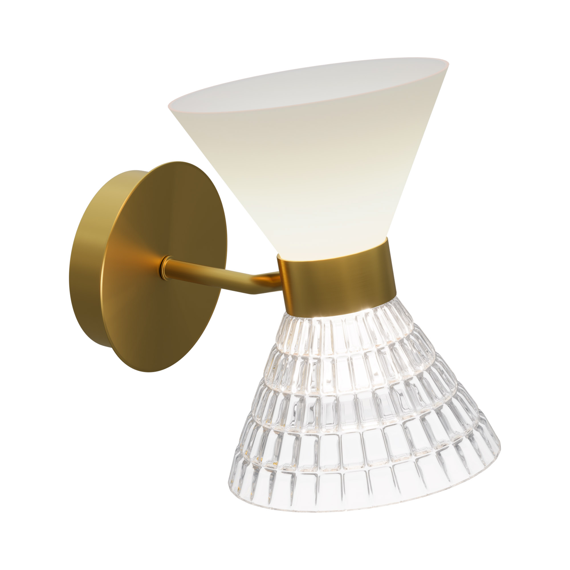 ST LUCE SL2004.301.02 Светильник настенный латунь/прозрачный, белый, латунь G9 LED 2*5W фото