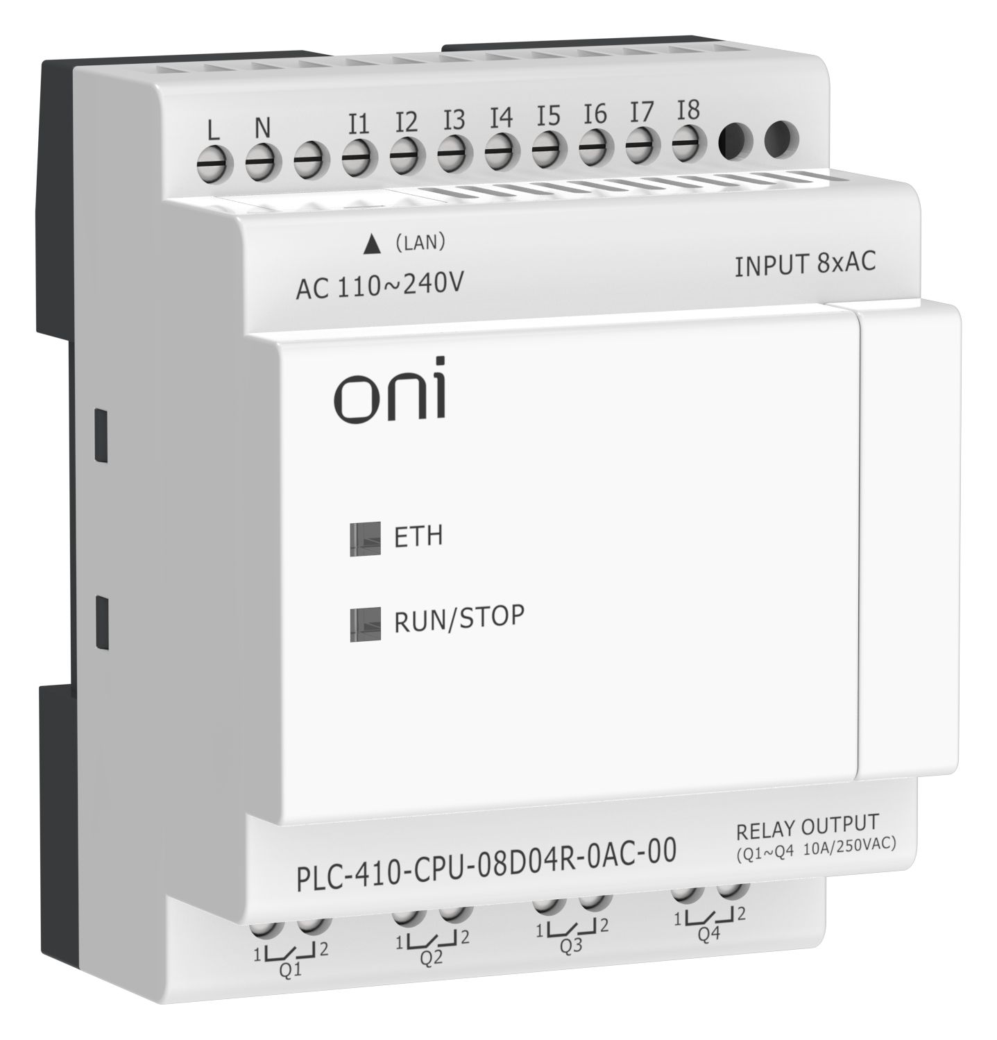 IEK ONI ПЛК 410 Модуль ЦПУ 8 DI 4 RO 220В AC Ethernet фото
