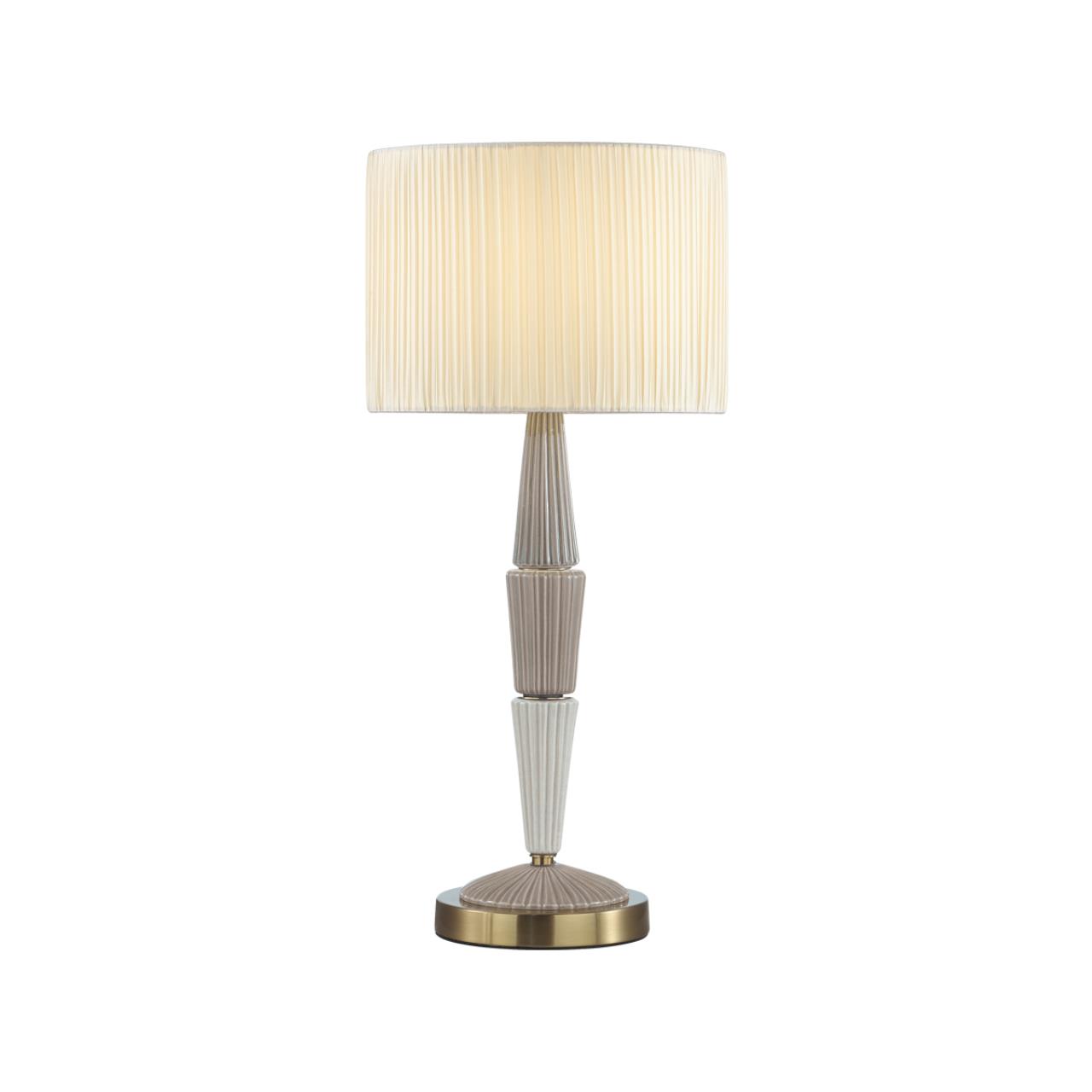 Odeon Light 5403/1T CLASSIC ODL_EX23 33 бронзовый/светло-коричневый/кремовый металл/керамика/ткань Настольная лампа E27 1*60W LATTE фото