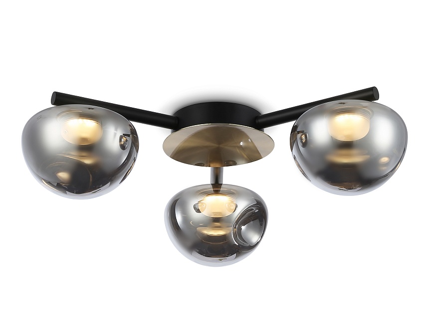 Ambrella Светильник светодиодный потолочный LH12006/3 BK/GD/SM черный/золото/дымчатый 18W 3000K D640*170 фото