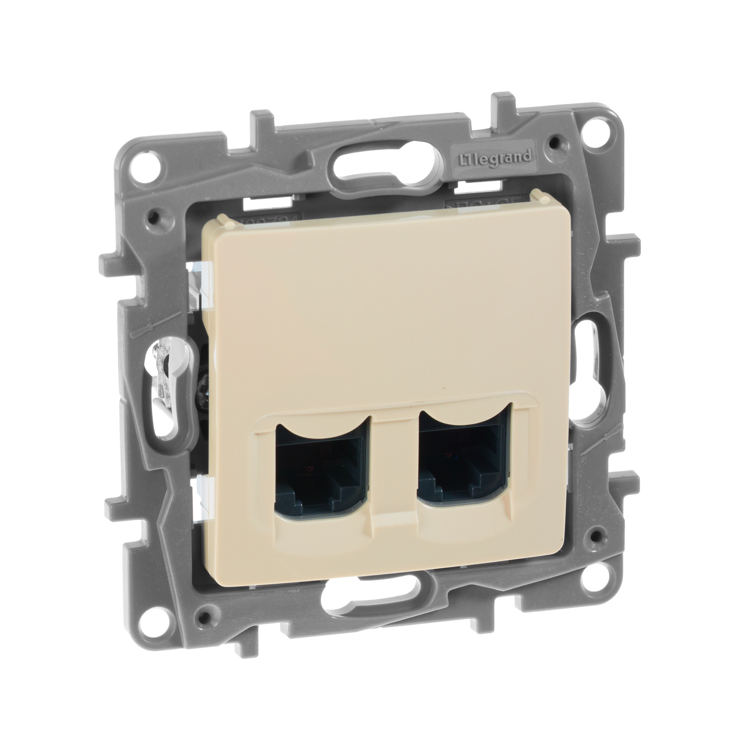Legrand Etika Слоновая кость Розетка компьютерная 2-ая RJ45, категория 6 UTP. фото