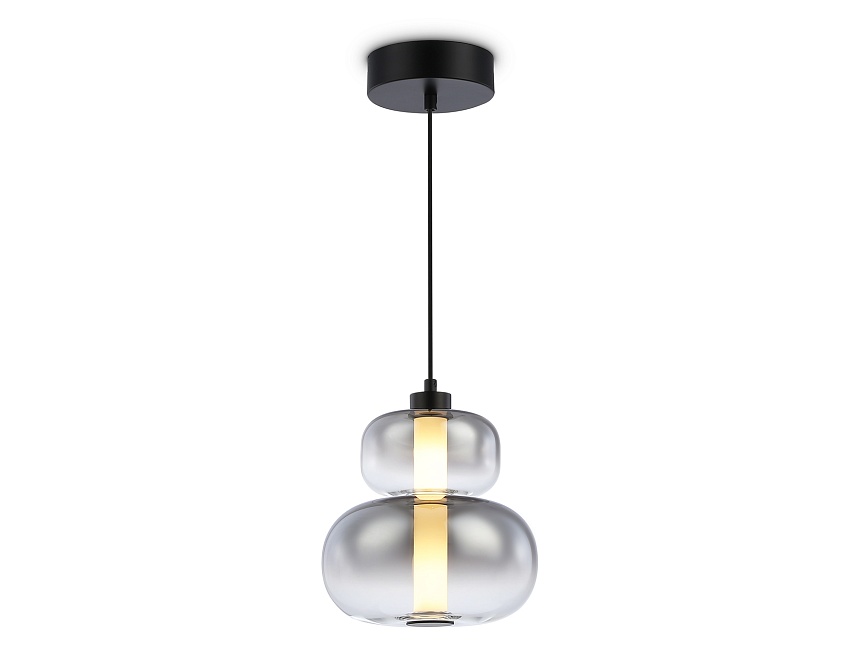Ambrella Светильник светодиодный подвесной LH11052 BK/SM черный/дымчатый 12W 3000K D230*265 фото