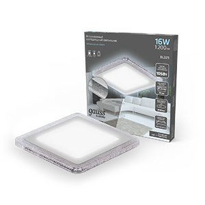Gauss Светильник Bubbles кв12+4W, 1200lm 4000K 180-265V IP20 монт Ø170 192*192*31мм 3 реж LED фото