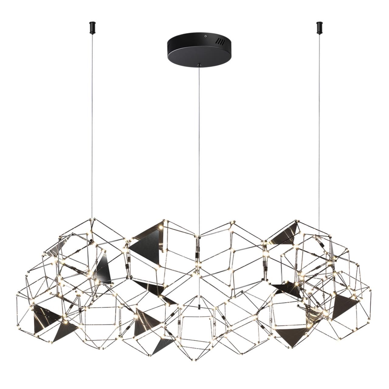 Odeon Light 5087/68L L-VISION ODL25 черный хром/металл Люстра LED 68W 4000K 3740Лм TRELLIS фото