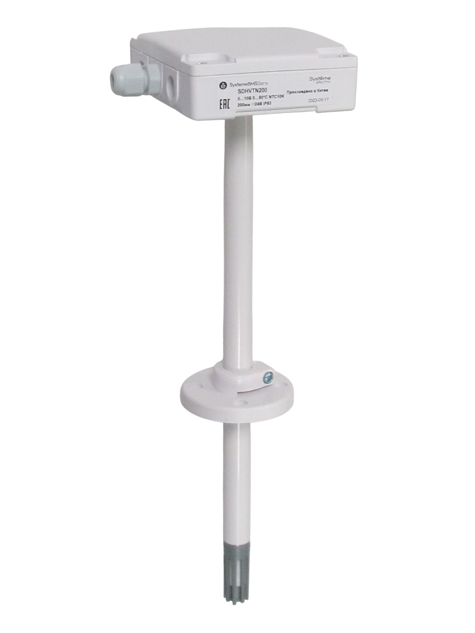 Systeme Electric Датчик влажности и температуры канальный, 0…10В -20…80°С NTC10K 200мм =24В фото