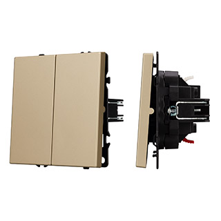 Arlight Механизм звонкового выключателя двухклавишный SWT-NOBE-MKR2-SFPL-GD (230V, 10A) (Золотой песок) фото
