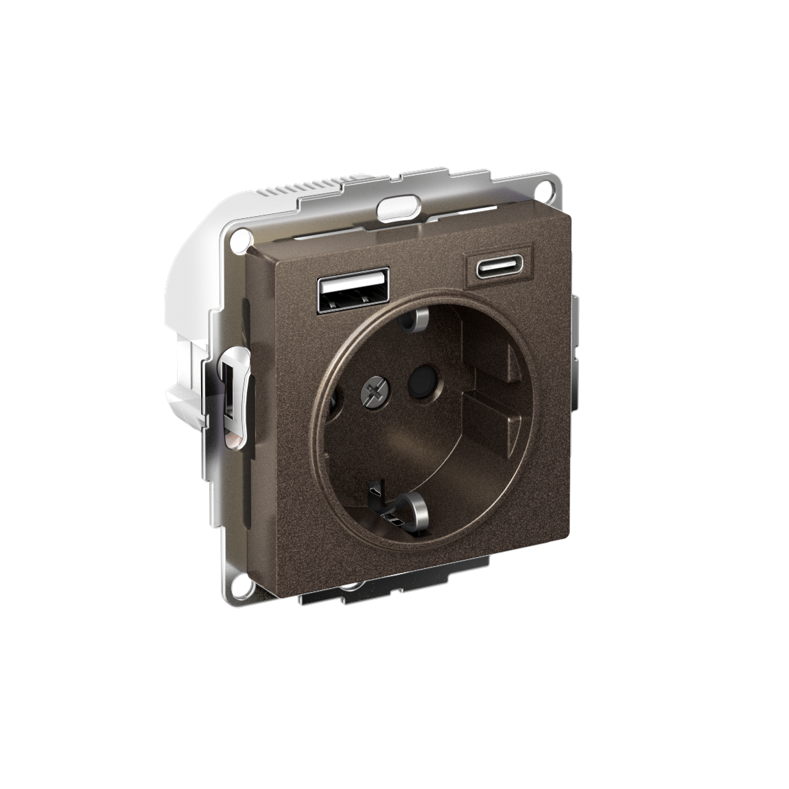 Systeme Electric AtlasDesign Мокко Розетка 16А с USB A+C (5В/2,4А/3 А, 2х5В/1,5А), мех фото