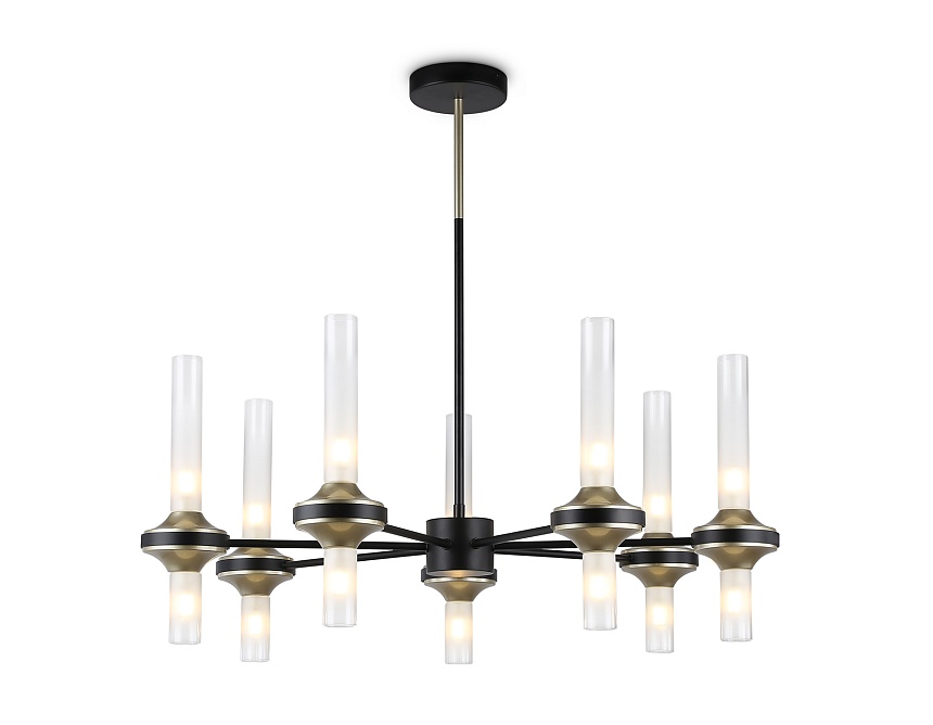 Ambrella Светильник подвесной LH55353/14 BK/CGD/CL черный/золото/прозрачный G9/14 max 30W D750*690 фото