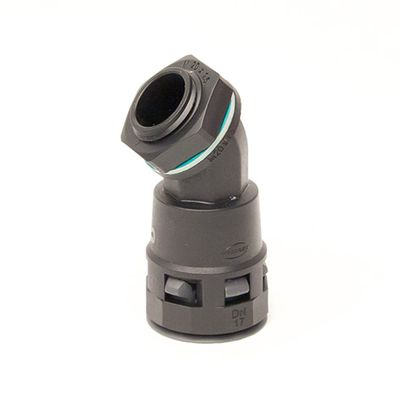 DKC Монтажный комплект муфта 45 грд. труба-коробка DN 17 мм, М20х1,5, полиамид, цвет черный фото