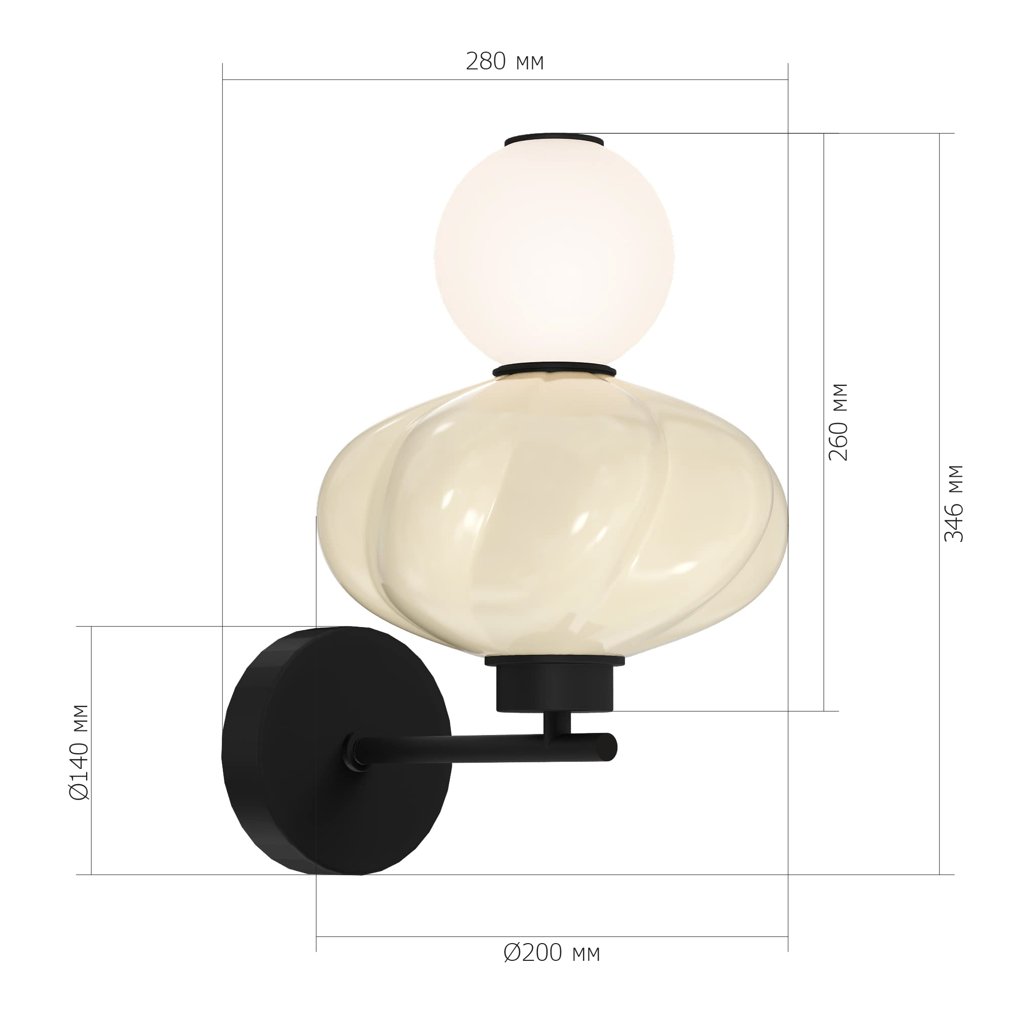 ST LUCE SL6134.411.01 Светильник настенный черный/желтый, опаловый LED 1*8W 3000K фото