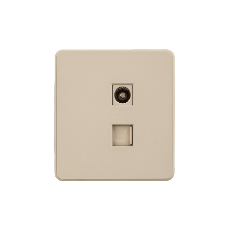 KRANZ ROUND Розетка компьютерная RJ45 кат6 + TV с/у шелк, с 1-пост. рамкой фото