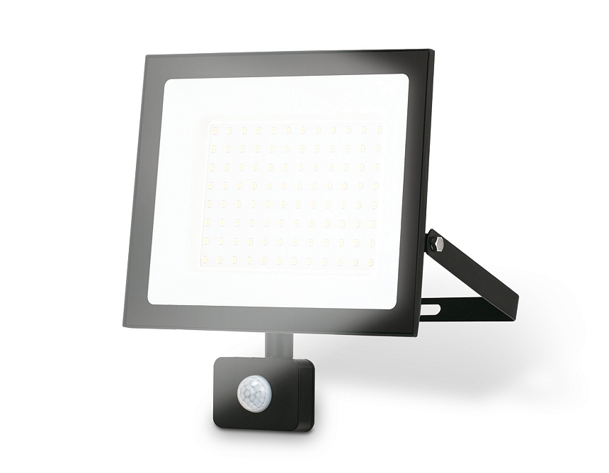 Ambrella Прожектор светодиодный с датчиком движения ST8115 BK черный IP65 LED 6500K 100W 208*178*31 фото