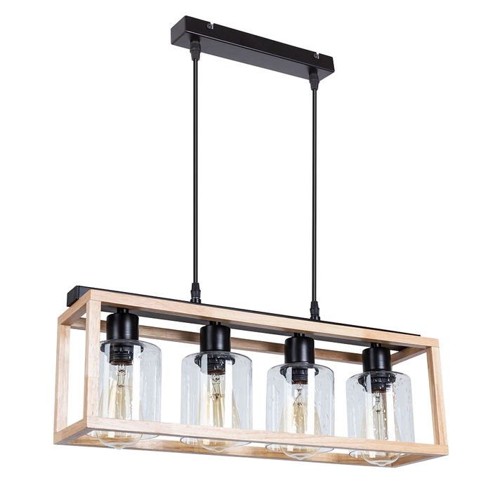 Arte Lamp A7025SP-4BK DUBLIN Светильник подвесной черный металл/дерево/стекло фото