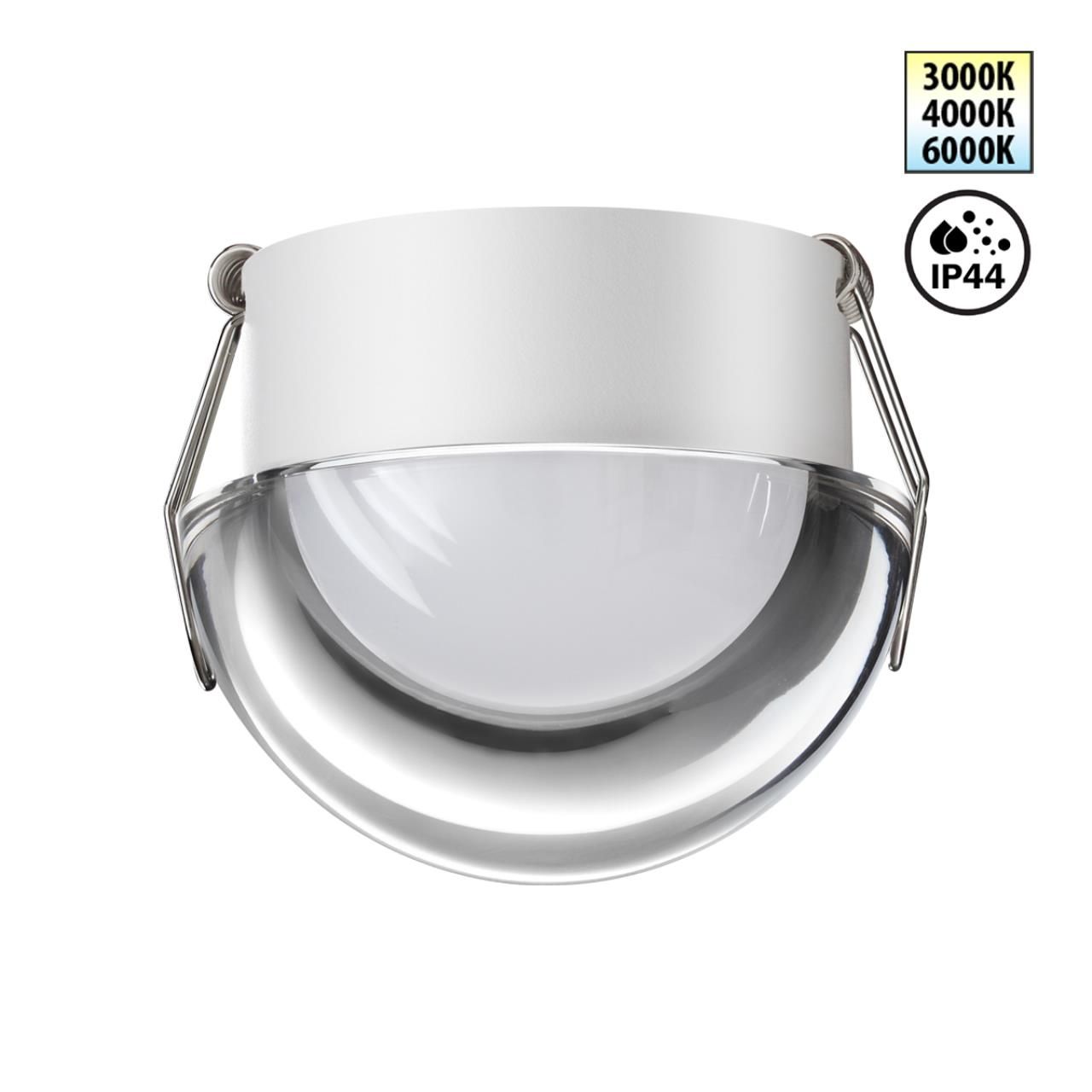 Novotech 359434 SPOT NT24 000 белый Светильник встраиваемый влагозащищенный с переключателем цв.температуры IP44 LED 10W 220-240V 3000/4000/6000K 750Л фото
