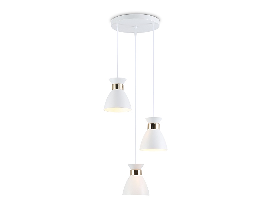 Ambrella Светильник подвесной TR8467/3 WH/FGD белый/золото E27/3 max 60W D340*1000 фото