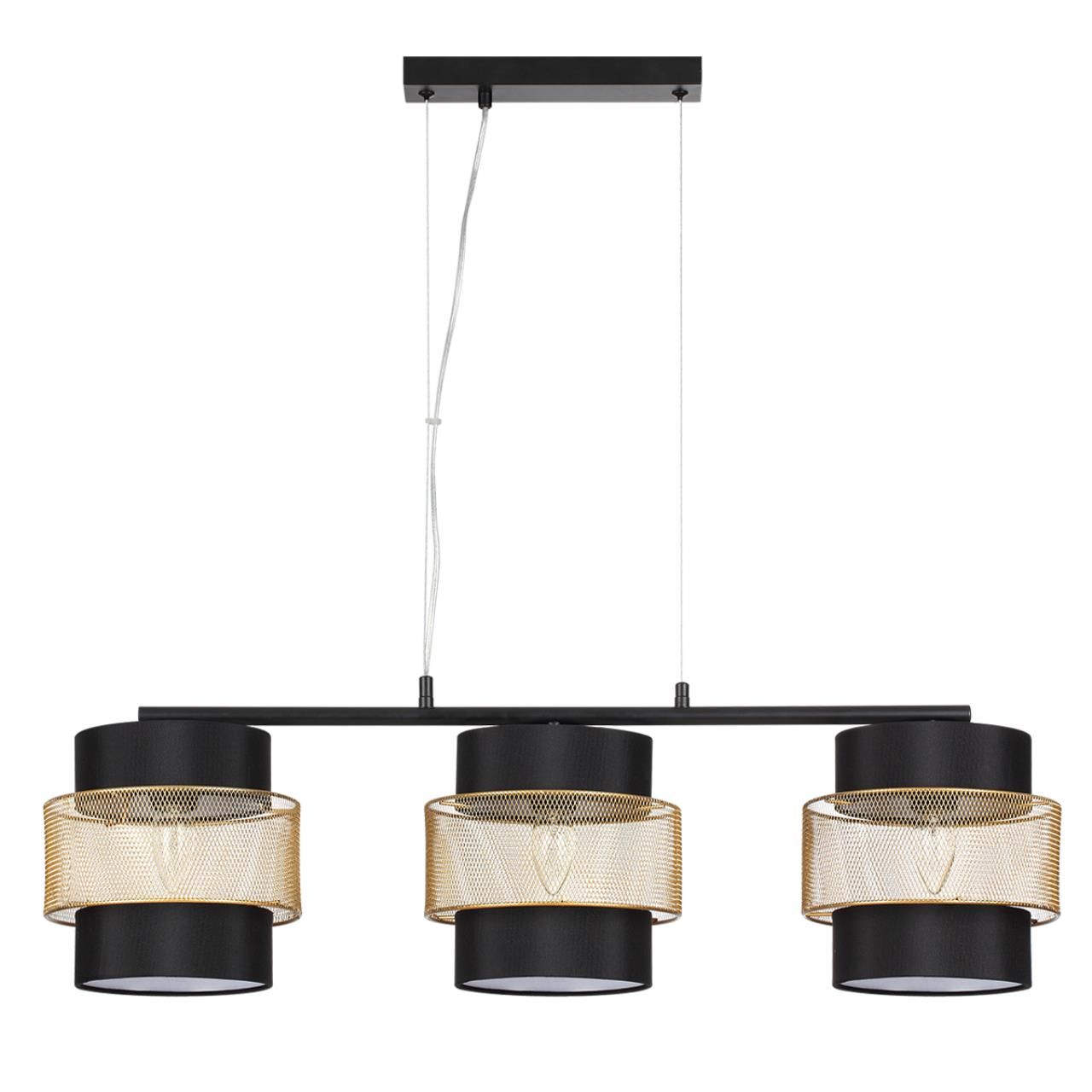 Lumion 8003/3A MODERNI LN24 черный/черный, золотой металл/металл, текстиль Подвес Е27 3*60W 220V ANIMAISA фото