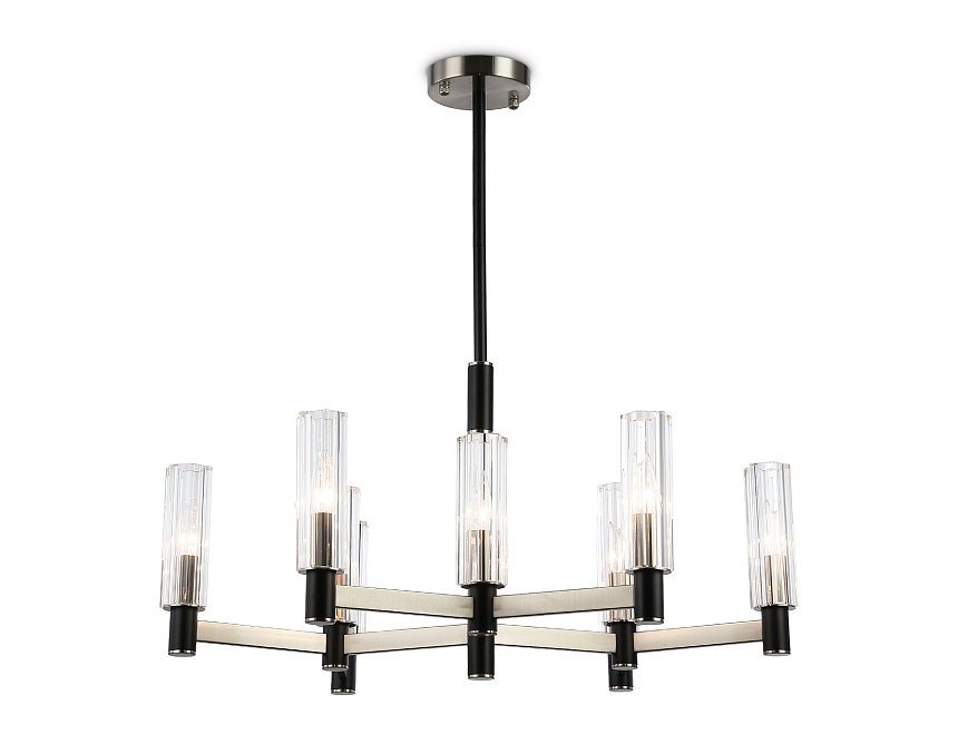 Ambrella Светильник на штанге LH55503/9 SN/BK/CL сатин никель/черный/прозрачный E14*9 max 40W D760*760 фото