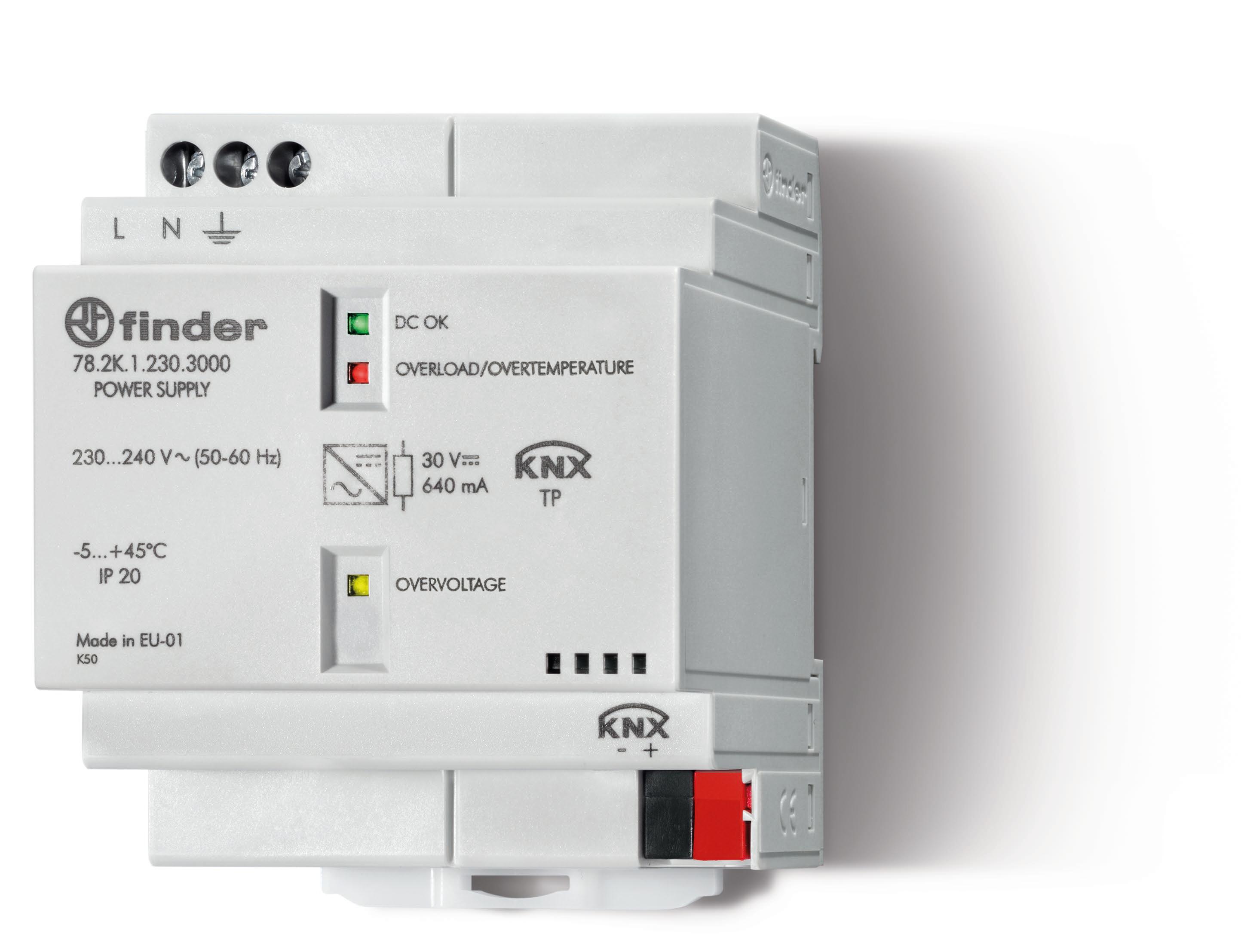 Finder Импульсный источник питания KNX; вход 110...240В AC; Выход 29B DC 640мА, KNX Bus фото