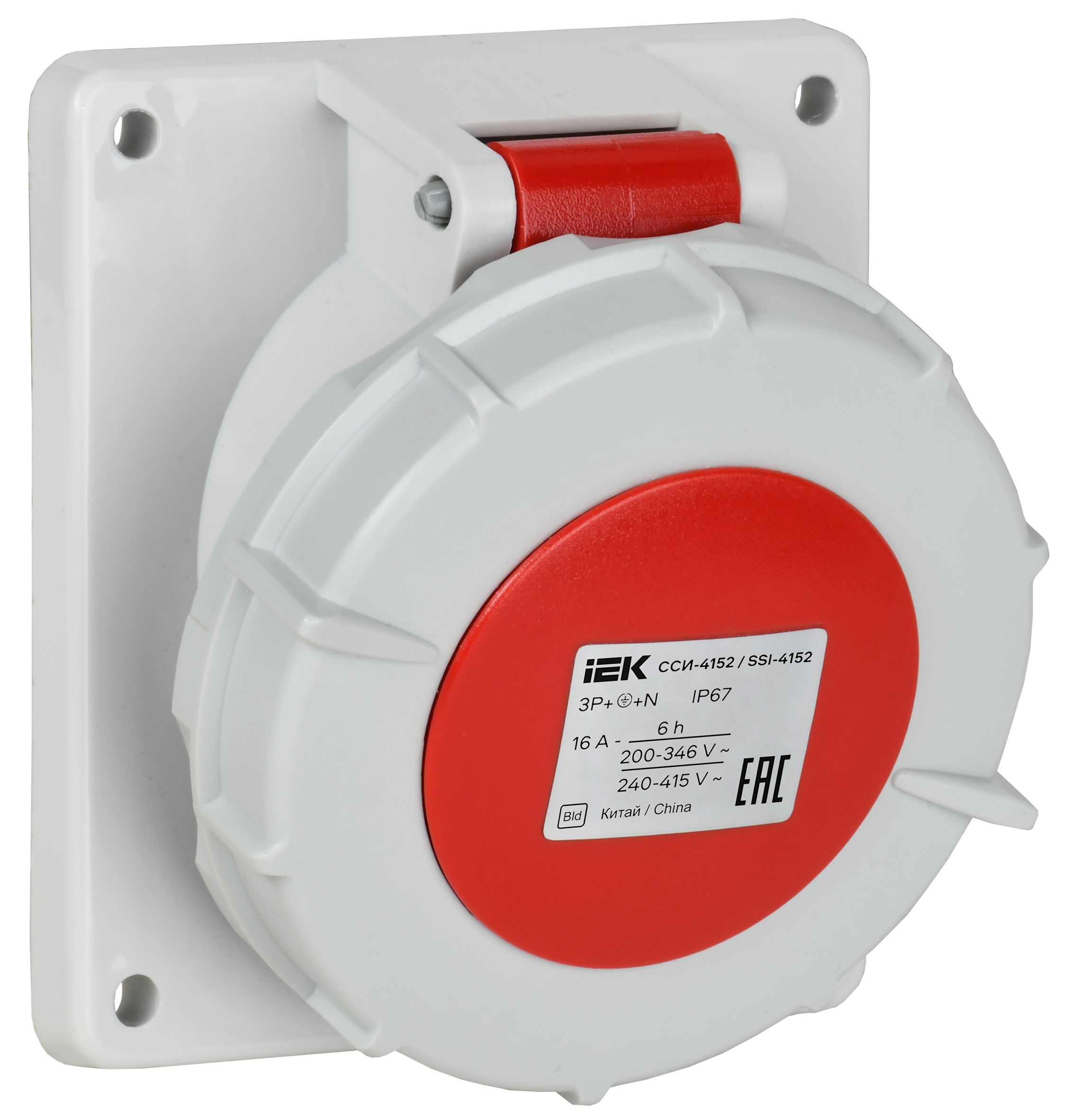 Розетка встр. угл. ССИ-4152 16А-6ч 380В 3P+PE+N IP67 IEK фото