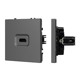 Arlight Механизм HDMI розетки SCT-NOBE-MHD1-SFPL-GR (Серый базальт) фото