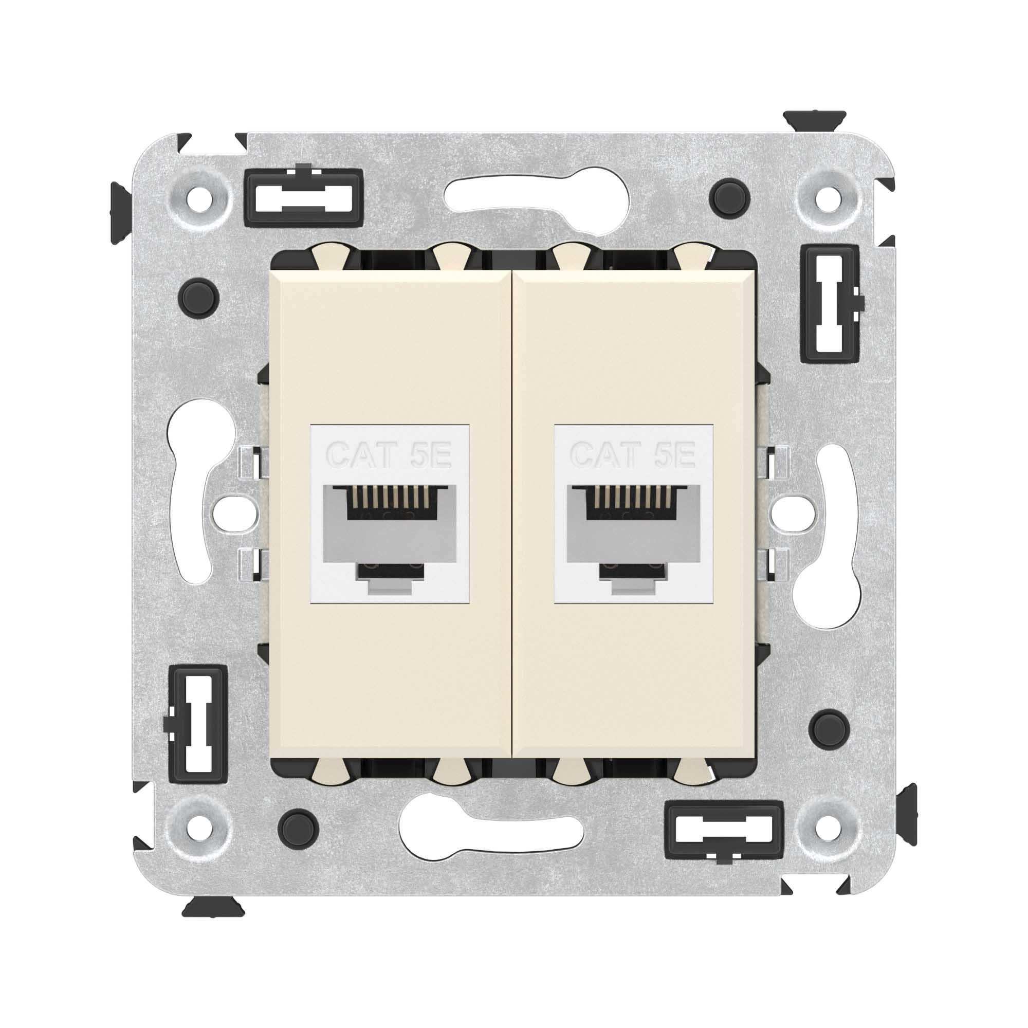 DKC Avanti Компьютерная розетка RJ-45 без шторки в стену, кат.5е двойная, 