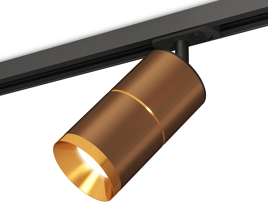 Ambrella Комплект трекового светильника XT7404002 SCF/PYG/SBK кофе песок/золото желтое полированное/черный песок MR16 GU5.3 (A2537, C7404, A2072, C740 фото