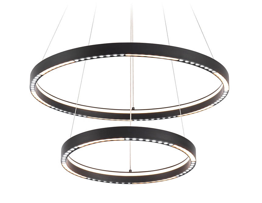 Ambrella Светильник подвесной светодиодный FL5865/2 BK черный 45W 3000K/4200K/6400K D600/400*830 (без ПДУ) фото