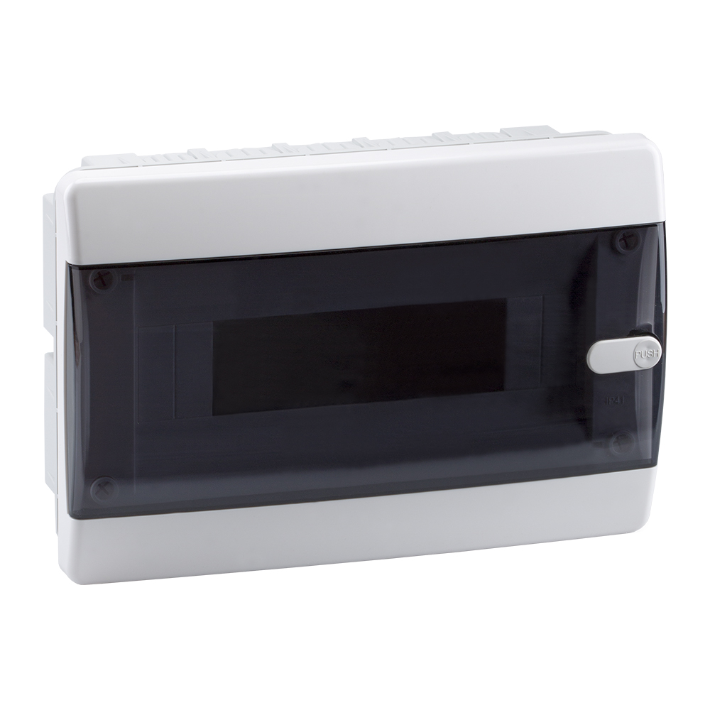 КЭАЗ Корпус пластиковый Встраиваемый OptiBox P-CVK-1-12-IP41 Прозрачная черная дверь. фото