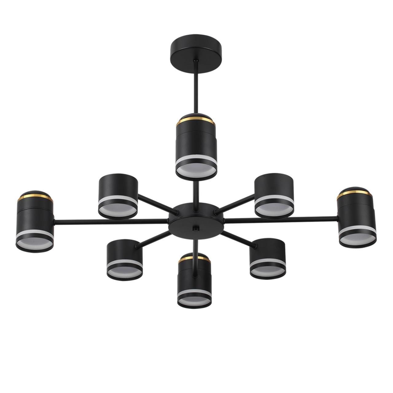 Lumion 8234/8C COMFI черный, металл/акрил Люстра потолочная LED GX53 8*10W + LED-проектор 4*5W 2700К 220V VIRSAVA фото