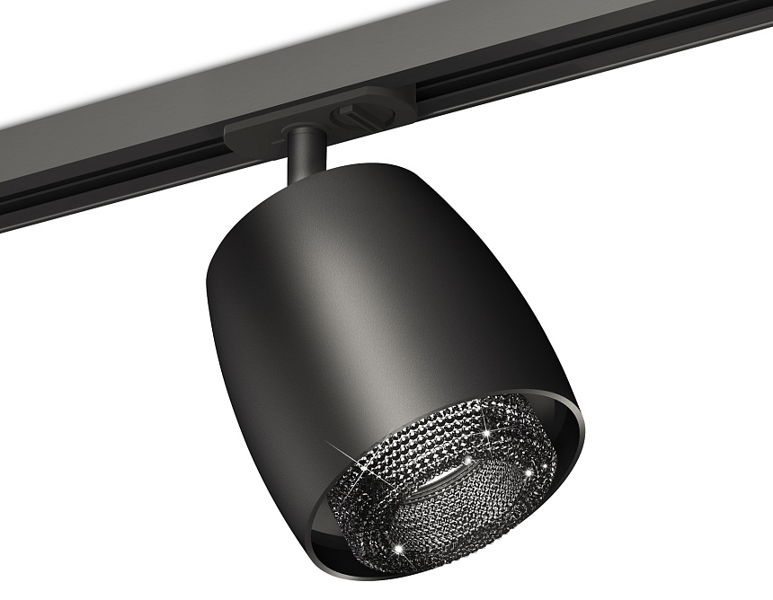 Ambrella Комплект трекового светильника с композитным хрусталем XT1142010 SBK/BK черный песок/тонированный MR16 GU5.3 (A2537, C1142, N7192) фото