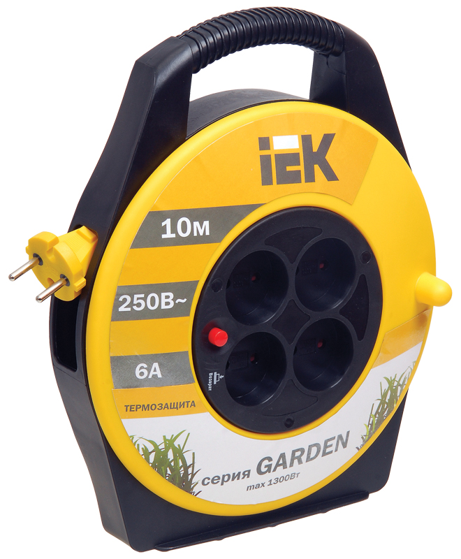 IEK Катушка УК10 с т/з 4 места 2Р/10м 2х0,75 мм2 
