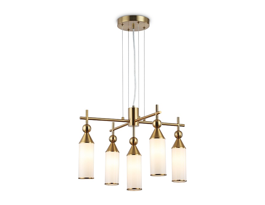 Ambrella Светильник подвесной LH55276/5 BS/FR латунь/белый матовый E14*5 max 40W D520*1390 фото