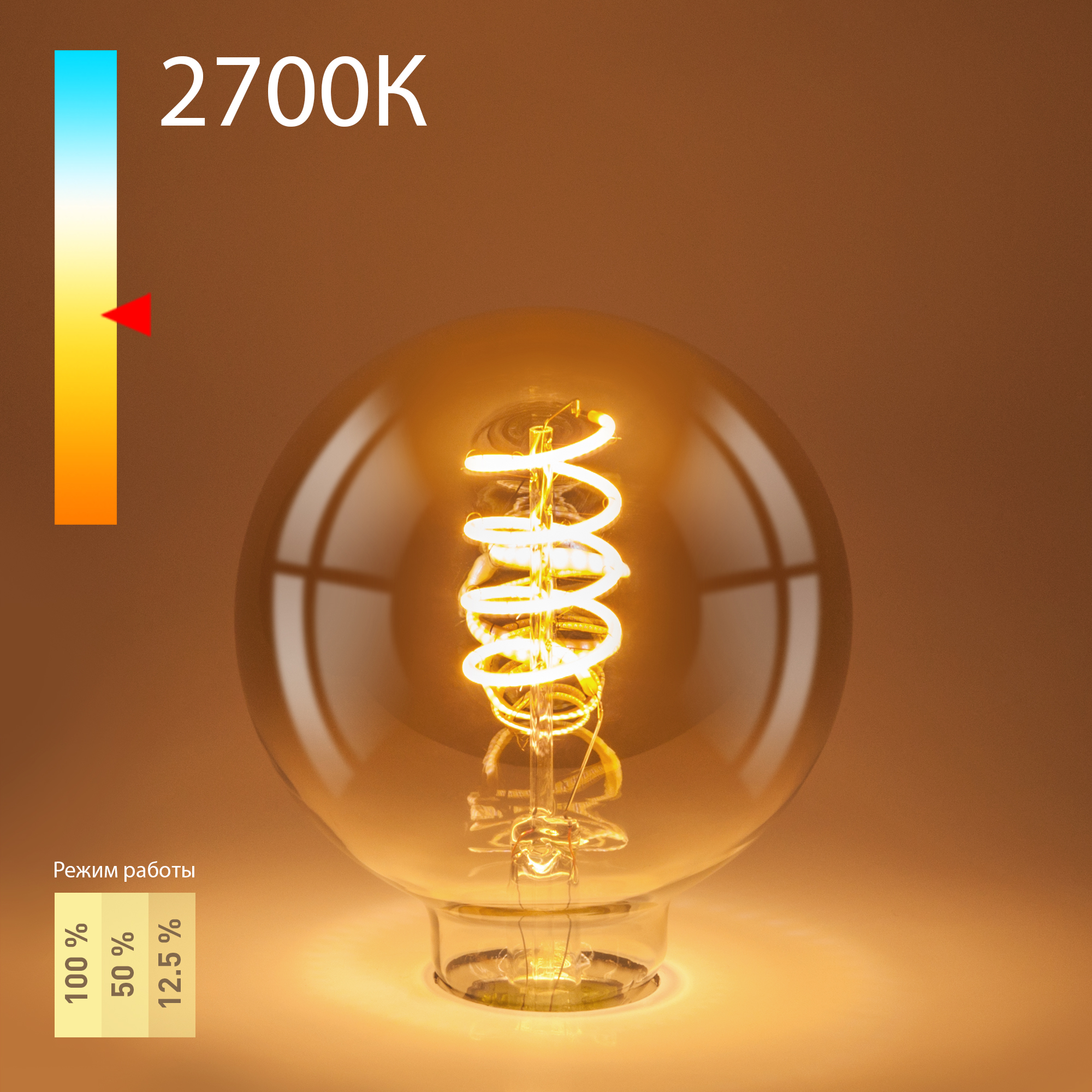 Elektrostandard BLE2747/ Светодиодная лампа Dimmable 5W 2700K E27 (G95 тонированный)(BLE2747) фото