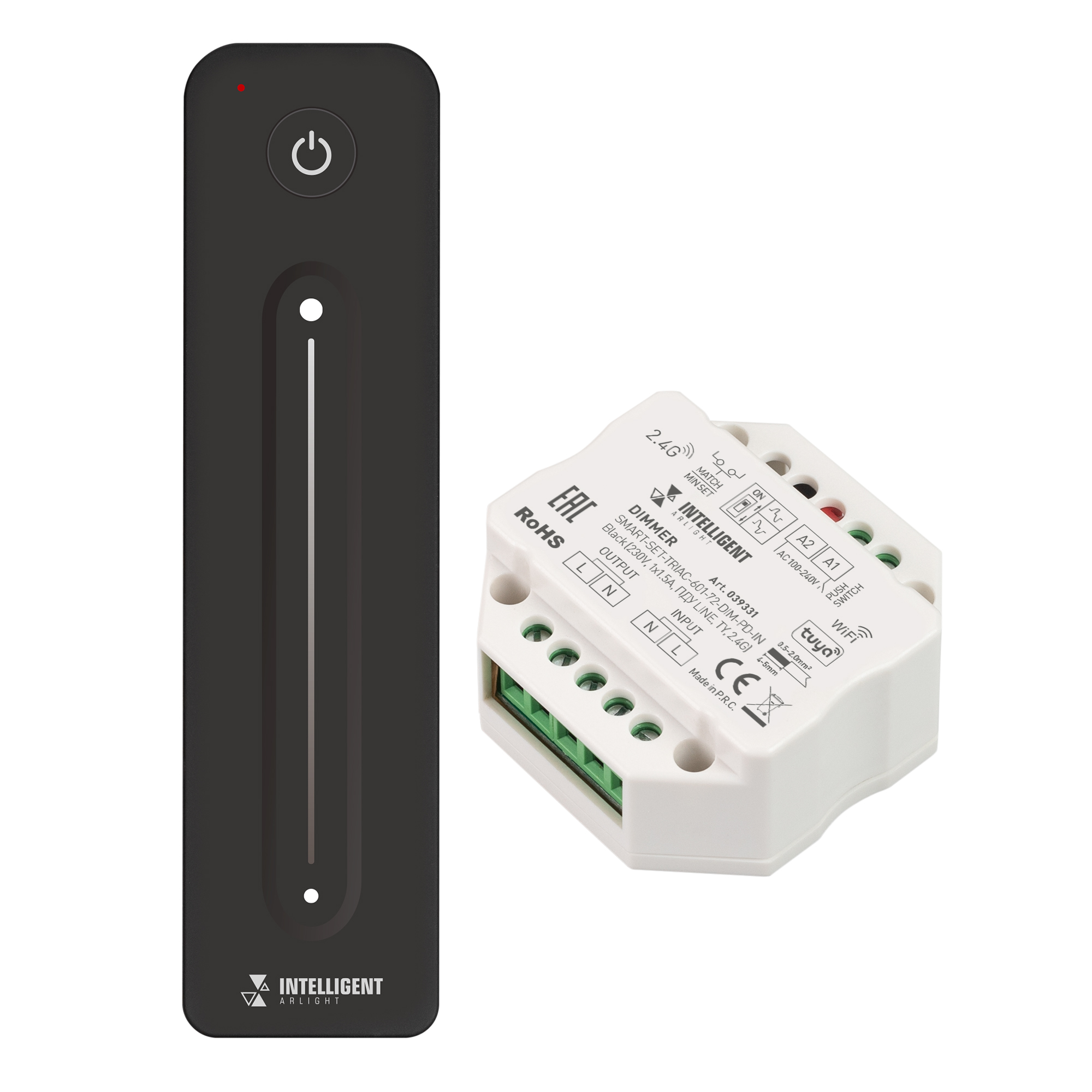 Arlight INTELLIGENT ARLIGHT Диммер SMART-SET-TRIAC-601-72-DIM-PD-IN Black (230V, 1x1.5A, ПДУ LINE, TY, 2.4G) (IARL, IP20 Пластик, 5 лет) фото