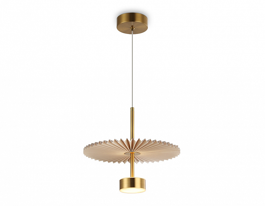 Ambrella Светильник светодиодный подвесной LH72603 BR/WH латунь/бежевый 6W 3000K D300*260-1770 фото