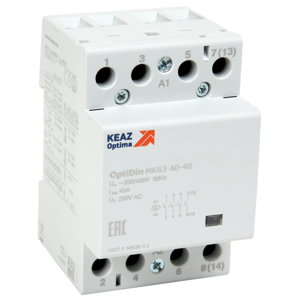 КЭАЗ OptiDin МК63 Модульный контактор 2НО+2НЗ 40А 230В AC. фото