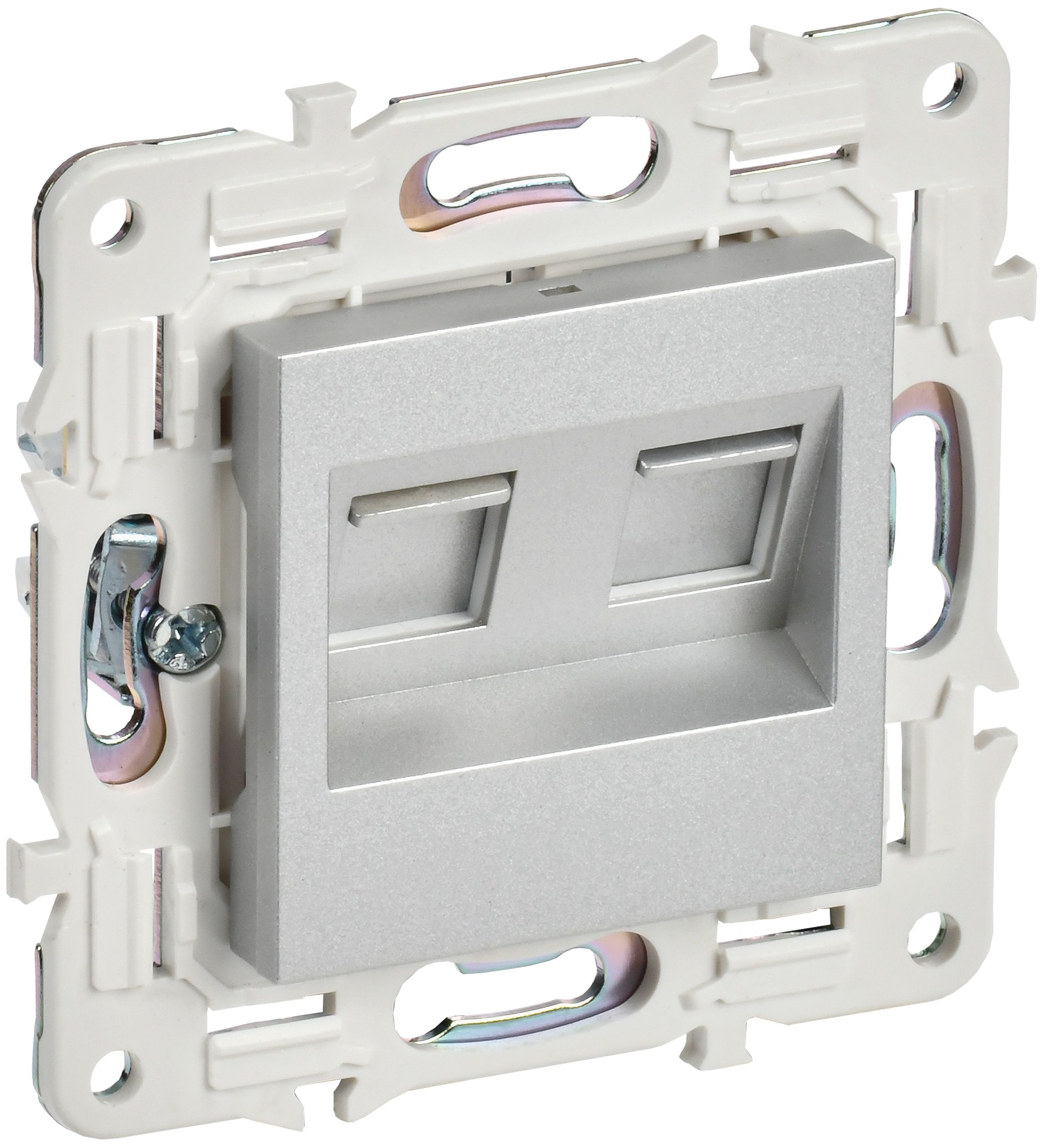 IEK SKANDY Серебряный Розетка компьютерная двойная RJ45 кат.5E SK-K03S фото