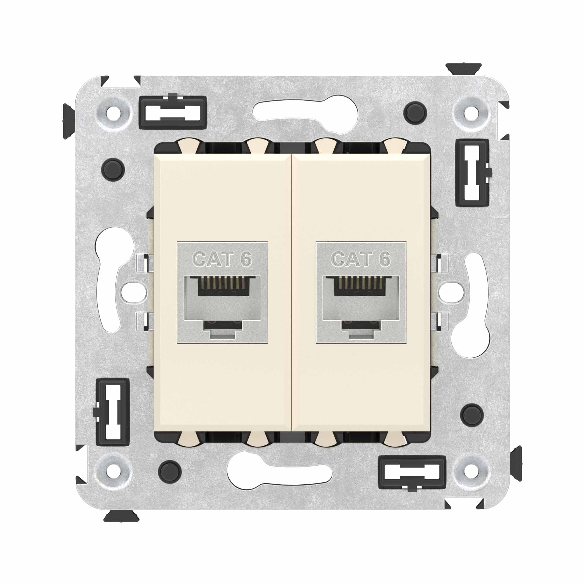 DKC Avanti Компьютерная розетка RJ-45 без шторки в стену, кат.6 двойная экранированная, 