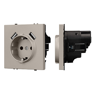 Arlight Механизм розетки с USB зарядкой SCT-NOBE-MUAA-SFPL-CA (230V, 16A) (Кашемир) фото