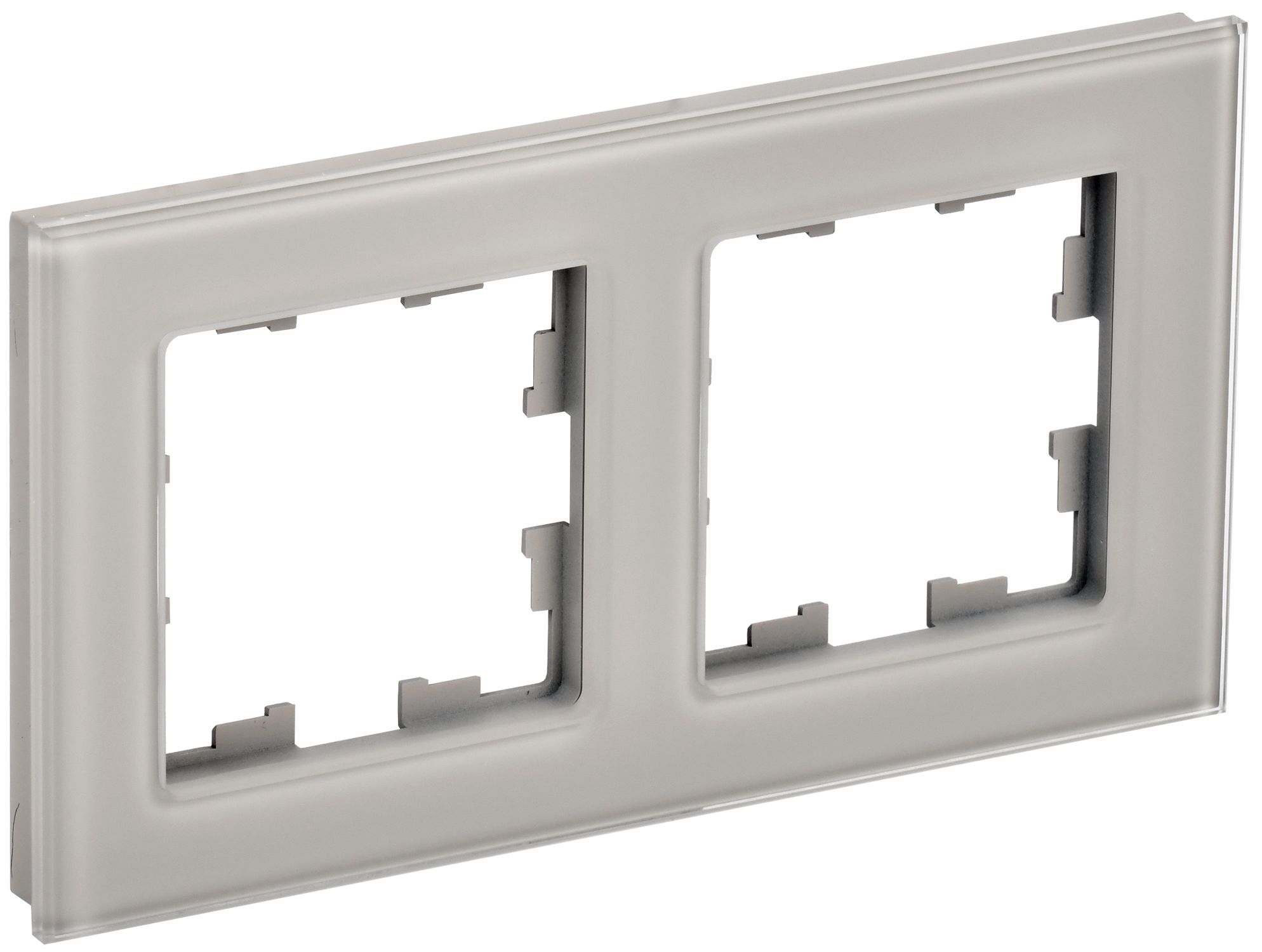 IEK BRITE DECOR Дымчатый глянец стекло Рамка 2-м РУ-2-2-БрД фото
