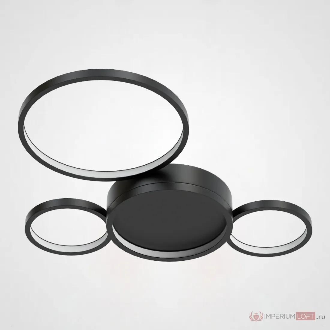 ImperiumLoft Потолочная люстра в виде колец TWINE 4 rings Black фото