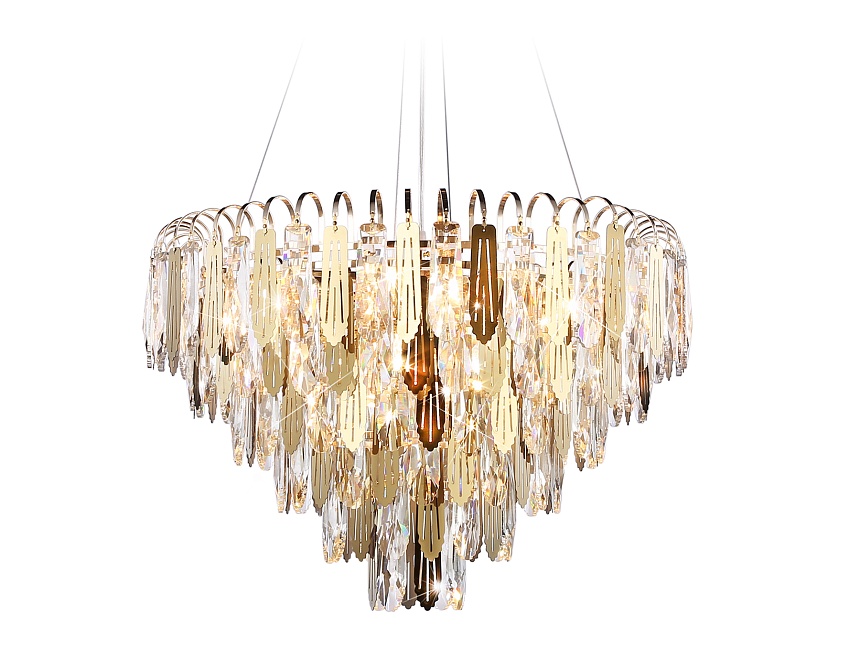 Ambrella Подвесная люстра с хрусталем TR5258/11 SGD/CL золото/прозрачный E27*11 max 40W D600*400 фото